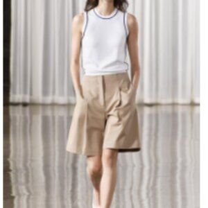 Zara Basic Knit Top with Contrasting Piping